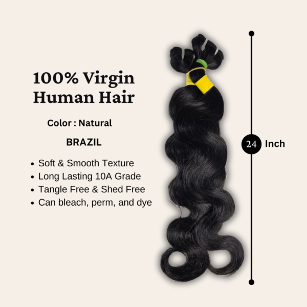 Brazilian Body Wave 100% Virgin Human Hair Wig Bundles 24inch