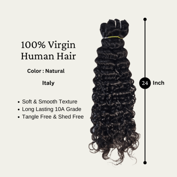 Italian Curly Virgin Human Hair Wig – 24 Inches